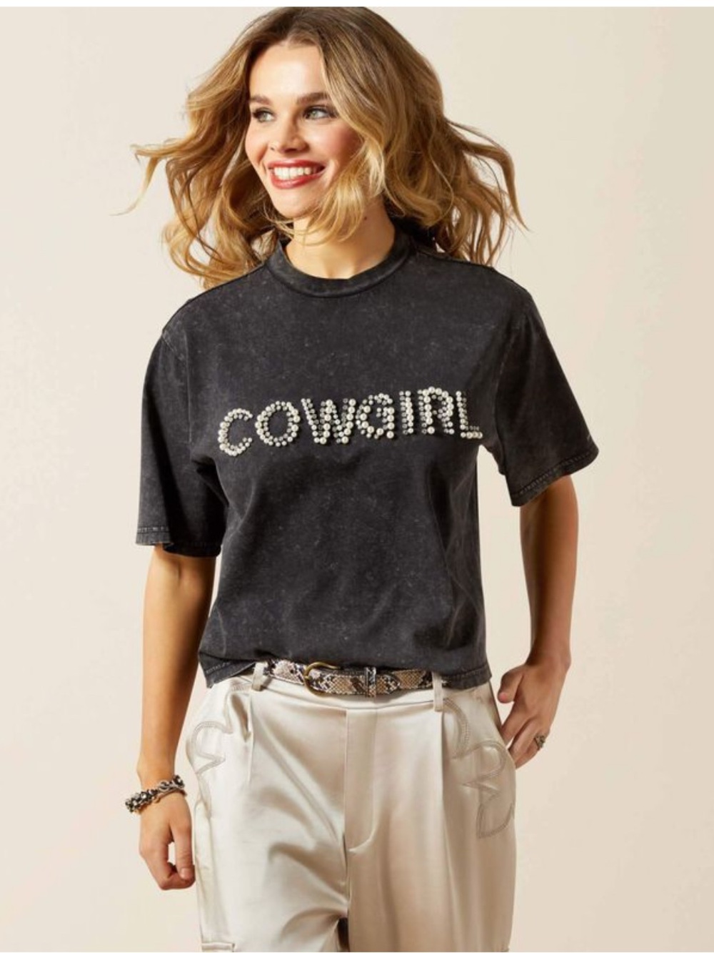 Ariat Cowgirl Pearl Studded Graphic Tee